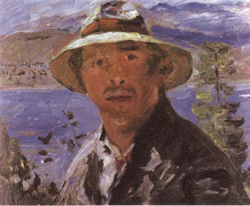 Lovis Corinth Self-Portrait in a Straw Hat Norge oil painting art